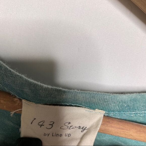 143 Story by Line Up Womens Mint Green Asymmetrical Ruffle Long Sleeve Top - Picture 3 of 6